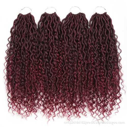 18inch Goddess Faux Locs Curly Crochet Braids Natural Synthetic Hair Extension For Women Locs New Style 24Stands/Pack